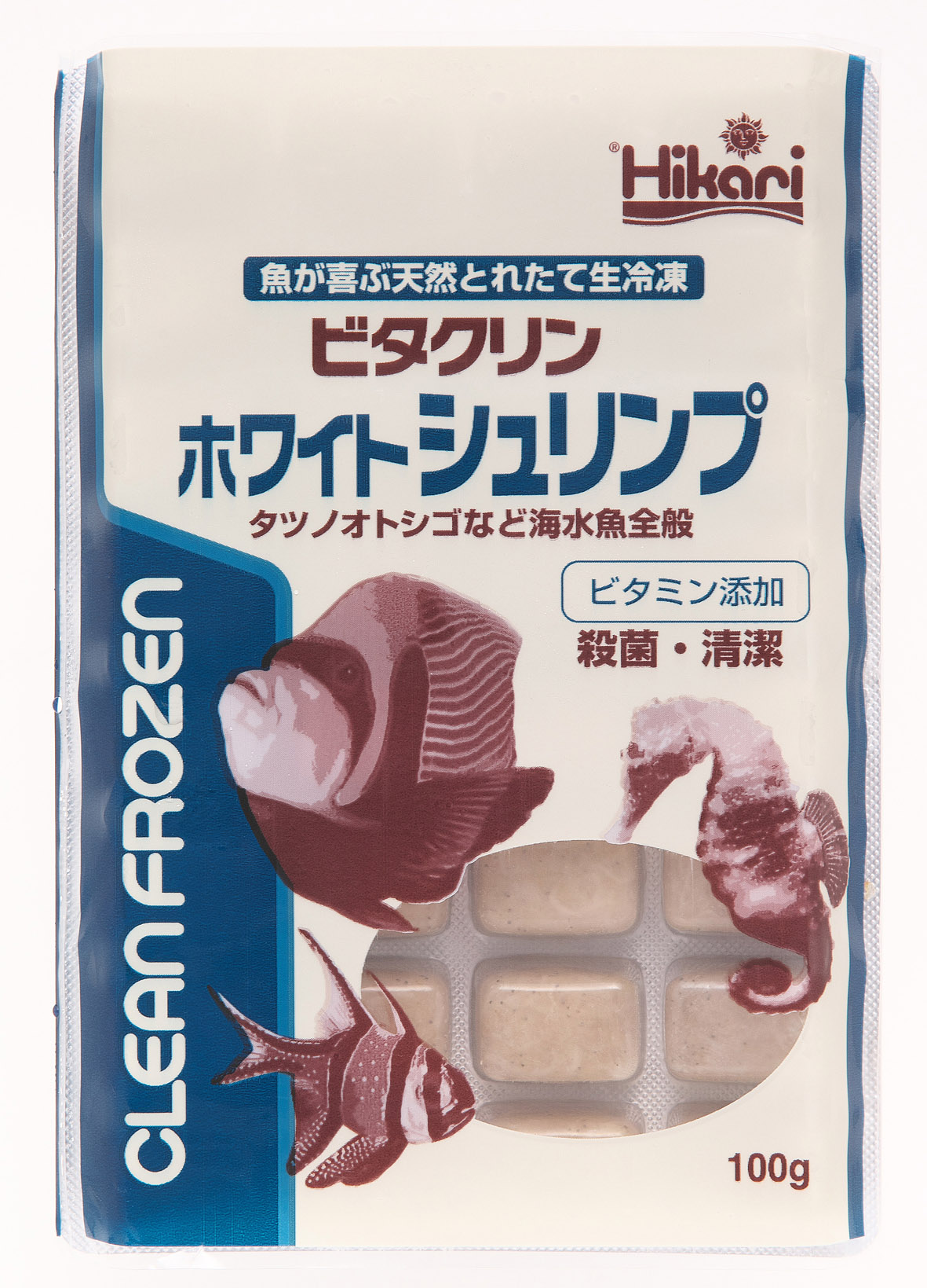 キョーリン クリーンホワイトシュリンプ100g 1枚【冷凍エサ】